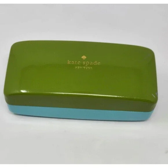 KATE SPADE NEW YORK GREEN & BLUE HARD SHELL SUNGLASS GLASSES CASE ACCESSORY