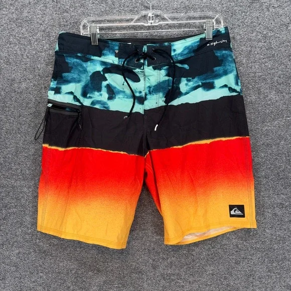 Quiksilver Boardshorts Mens 33 Multicolor Ombre Highline Surf Swim Trunks