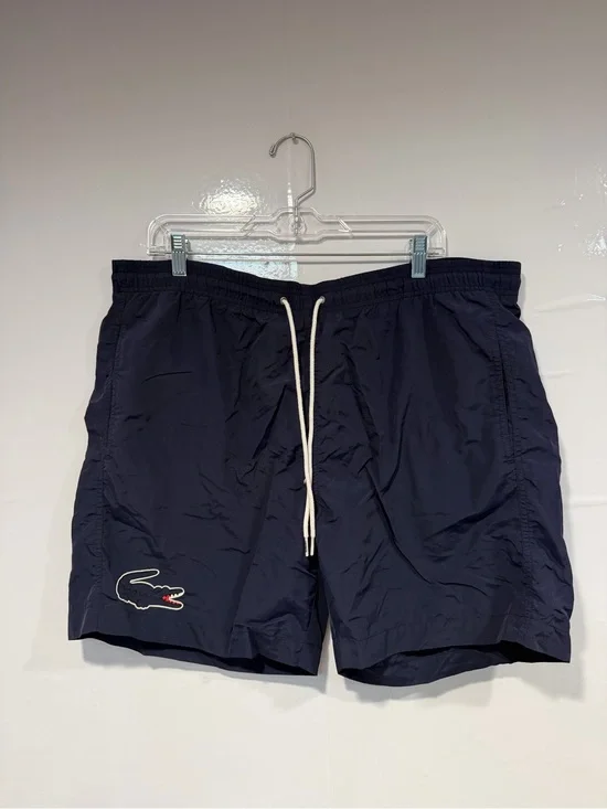 Lacoste Navy Swim Shorts with Croc Logo