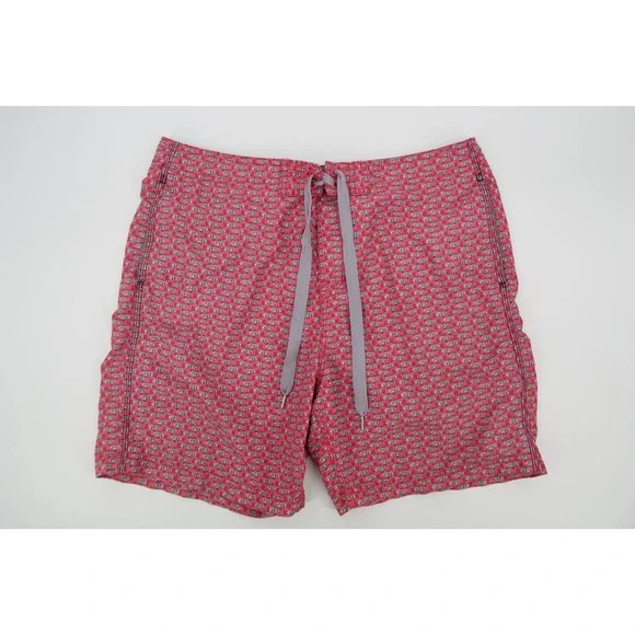 Reyn Spooner Mens‎ 36 Red Fish Print Board Shorts Swim Trunks Unlined