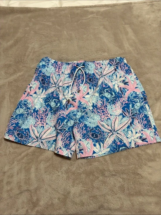 Simply Southern Blue Floral & Starfish Print Athletic Shorts