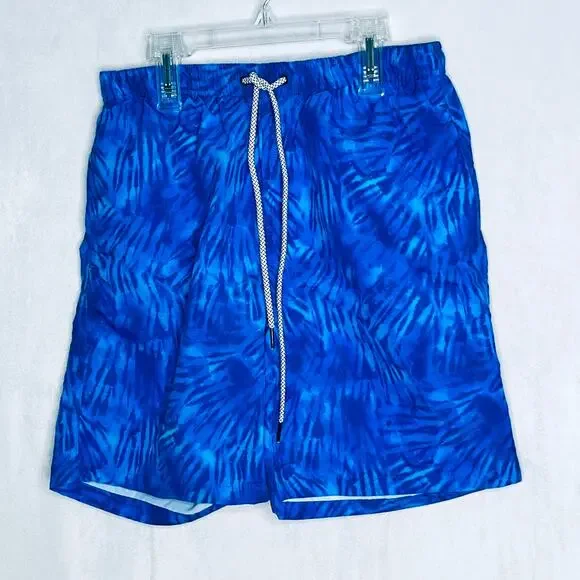 Whattry Blue Swim Trunks Pockets New S