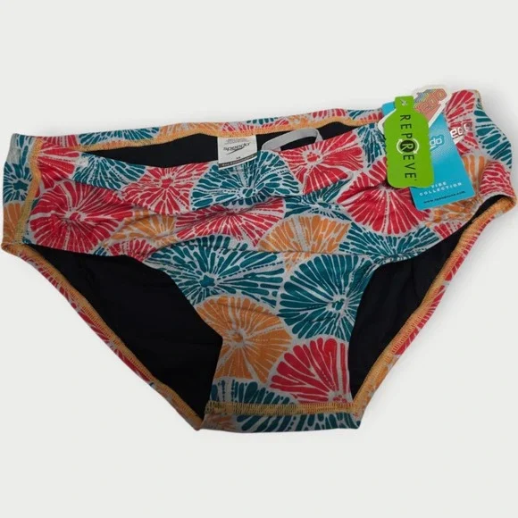Men's Speedo Eco Endurance Brief 38 Citrus Love Swim Suit NWT WHITE NEW TAGS