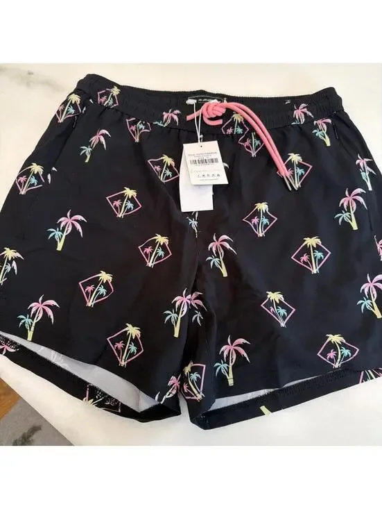 Men's Black and Multi Swim-briefs-short [COPY]