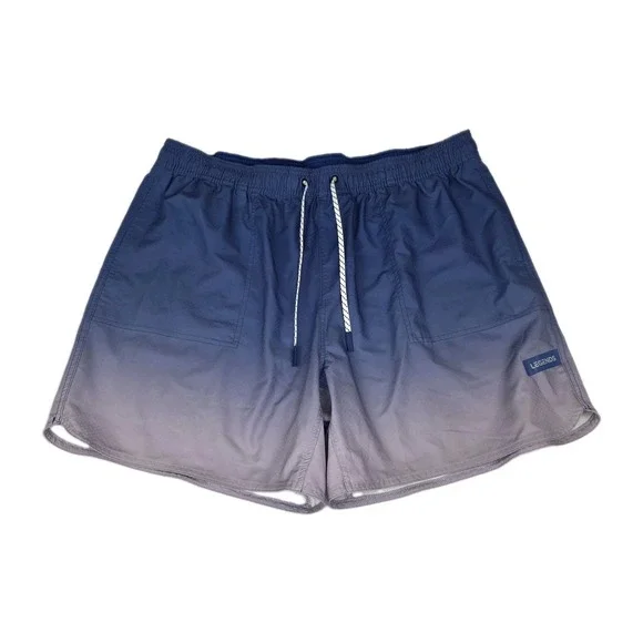 Legends Saylor Swim Shorts Mens XXL Blue Gradient Ombre Drawstring Hybrid Casual
