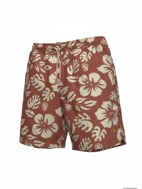 Quiksilver Waterman Floral Board Shorts Salmon White Tropical Mens size Med Surf