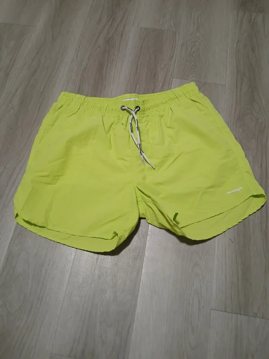 Maamgic Men’s Swim Trunks/Shorts Neon Yellow Nylon Pockets Large