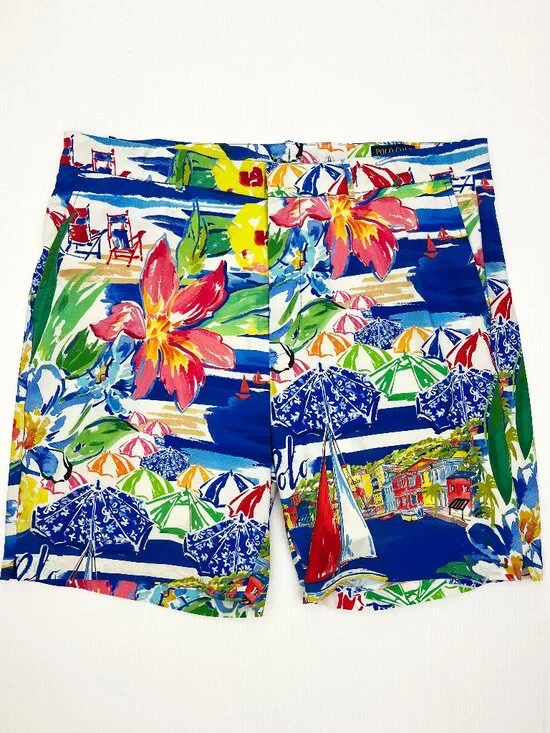 Polo Ralph Lauren Floral Riviera Graphic Golf Plus Swim Trunk Short Mens 38