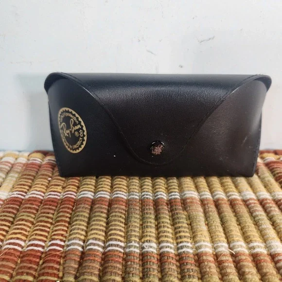 Ray-Ban Sunglasses Case Black Soft Clamshell Faux Leather Eyeglass Case...