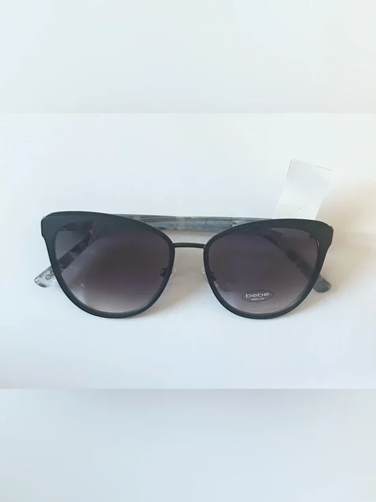bebe Black Cat-Eye Sunglasses with Gradient Lenses