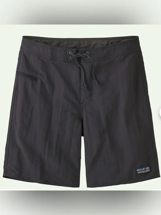 Patagonia Mens Wavefarer Board Shorts 34 Black 9.5’ Inseam Drawstring Swim Trunk