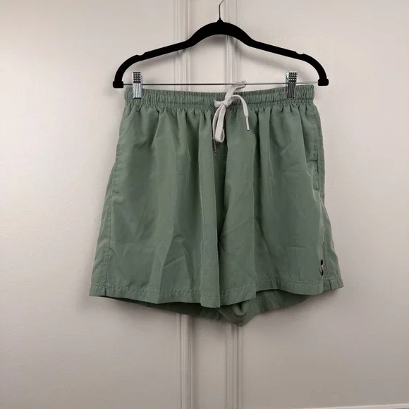 Cove USA Mens Sage Green Recycled Stretch Swim Trunks Board Shorts Size 36