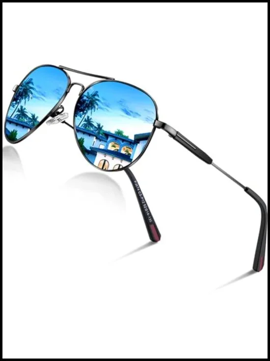 Polarized Pilot Sunglasses Wrap Around UV Protection Driving