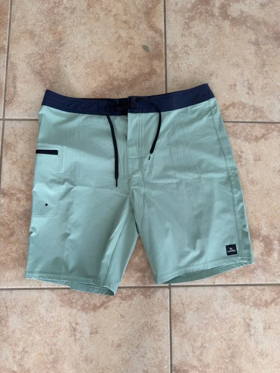 Rip Curl Mint Green and Navy Men’s Swim Trunks