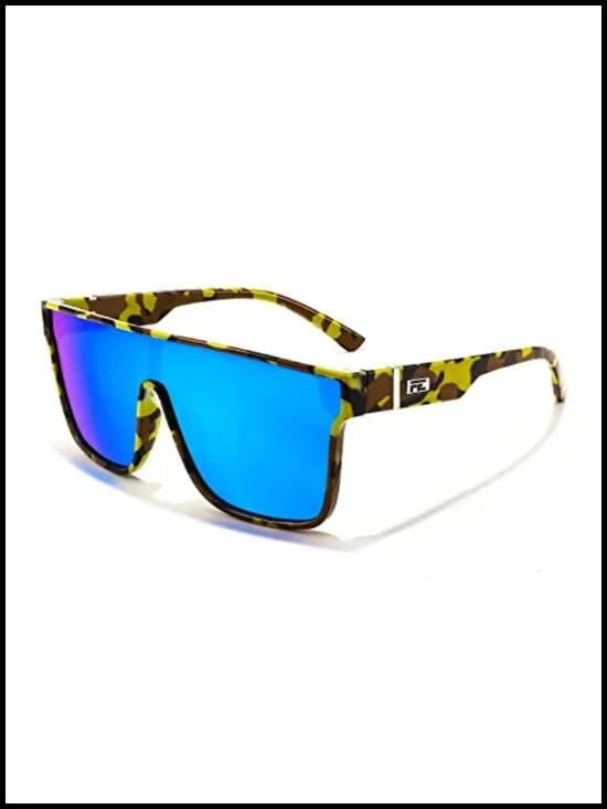 Oversized Mirror Single Lens Sunglasses UV400 Driving Shades