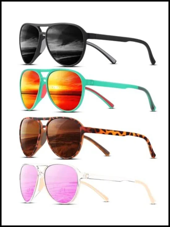 Polarized Aviator Sunglasses UV400 Protection Sports Style Vintage Trendy Shades
