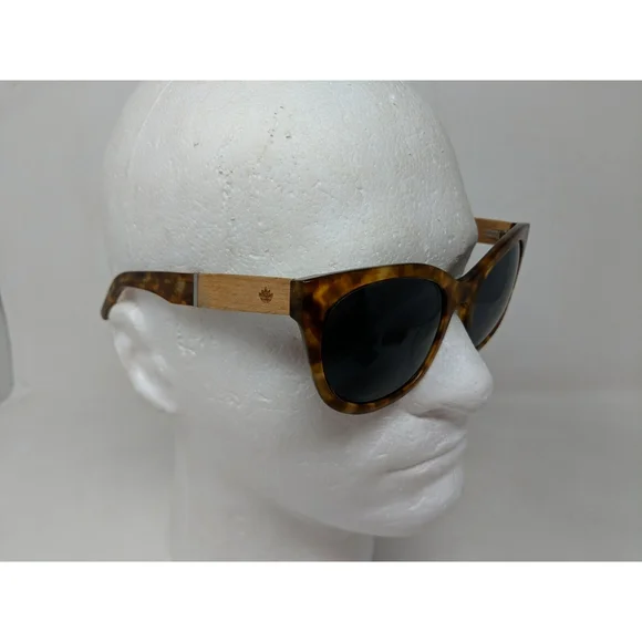 Wooda Sunglasses Designer Cat‎ Eye Tortoise Shell Wood Wooden Wood Acetate VTG