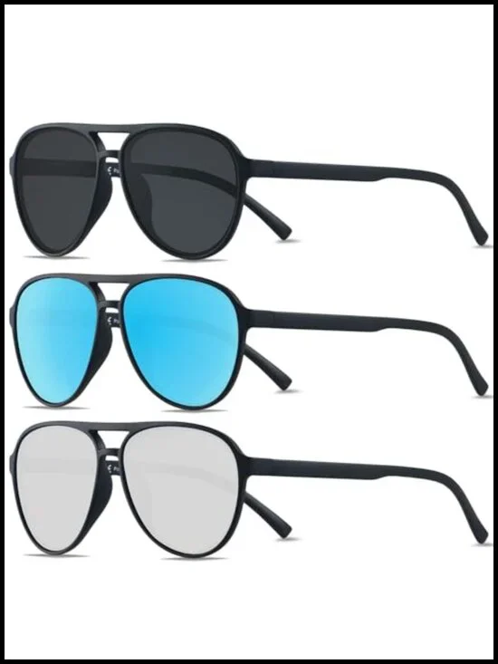 Polarized Aviator Sunglasses for Women Men Pilot Shades Retro Plastic Frame