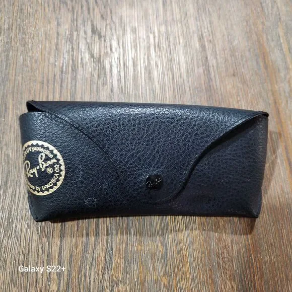 RAY BAN CASE Black Soft Eyeglasses Sunglasses Case with‎ Snap Closure Luxottica