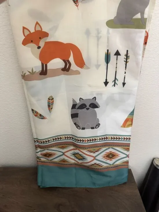 Woodland Forest Animals Aztec Tribal Shower Curtain