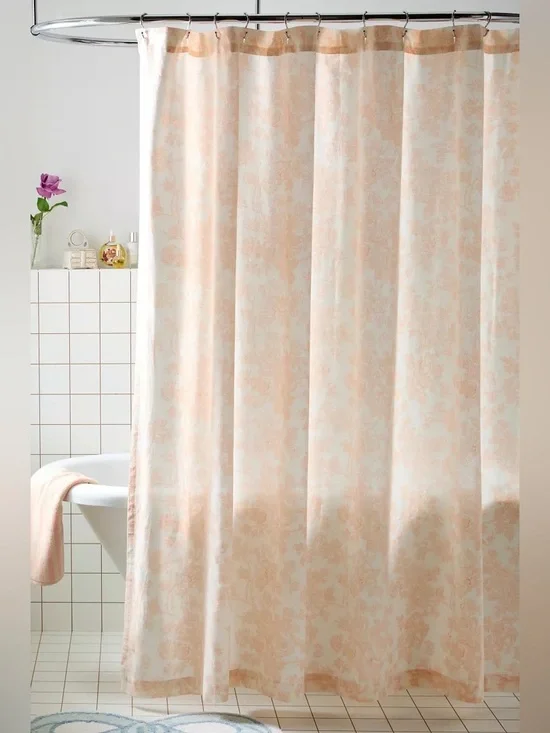 New Urban Outfitters UO Peach Toile Shower Curtain