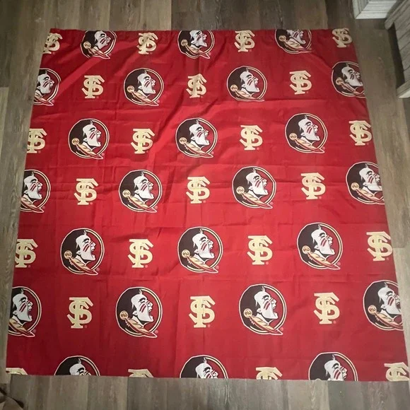 Florida State University Shower Curtain Red Seminoles Logo Pattern