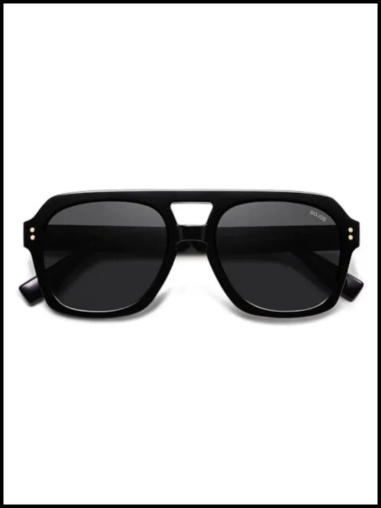 Retro Thick Polarized Aviator Sunglasses for Women Men, Large Trendy Bold