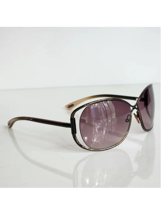 TOM‎ FORD Eugenia Bronze Brown Purple Oversized Sunglasses