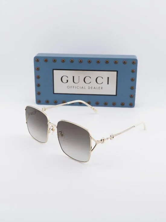 Gucci GG1018SK 003 Square Sunglasses - Gold / Brown