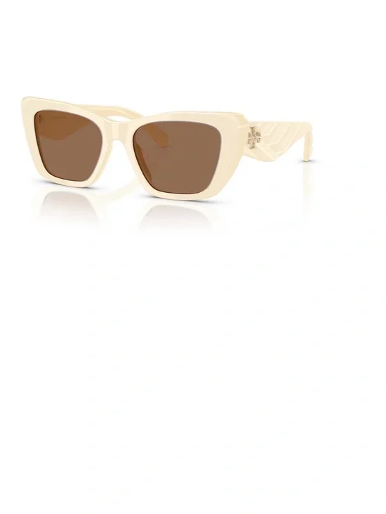 Women's Cream Cat-Eye Sunglasses - Cream Frames with Brown Lenses