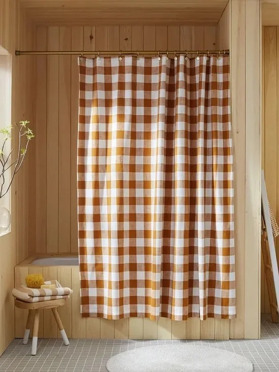 West Elm x Heather Taylor Home Gingham Shower Curtain - check