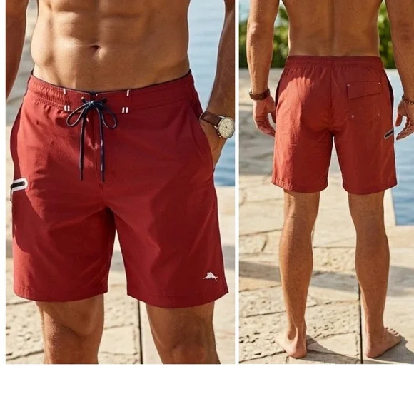 Tommy Bahama Molokai Unlined Boardshorts 9 Baked‎ Apple Red Mens 38 ST924842 NEW