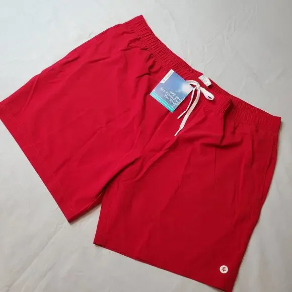 Coolibar Men's Size XXL NWT Kuhuna Swimming Shorts UV 50+ Red 03533