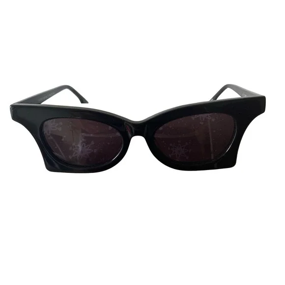 Le Specs‎ Luxe Nitro Black Winged Cat Eye Sunglasses Handmade