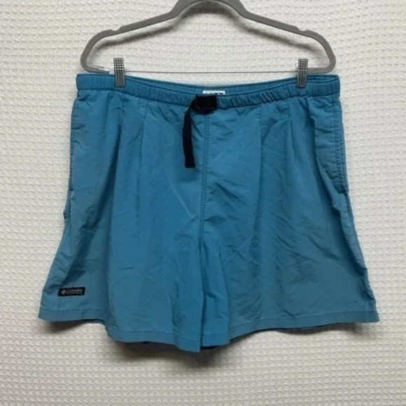VTG 90s Columbia Sportswear Aqua Blue‎ Board Swim Shorts Men XL (36x6) Thailand