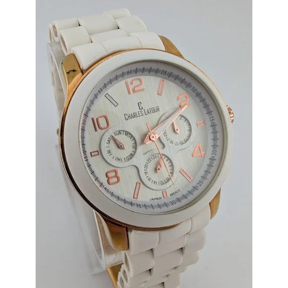 Charles Latour Chronograph Watch Women 39mm Case 6.5