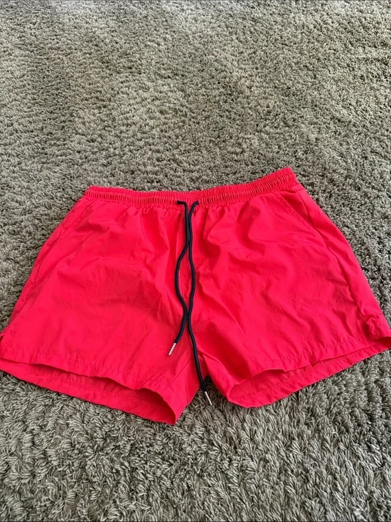 Men’s Red Swim/Active Shorts with Drawstring