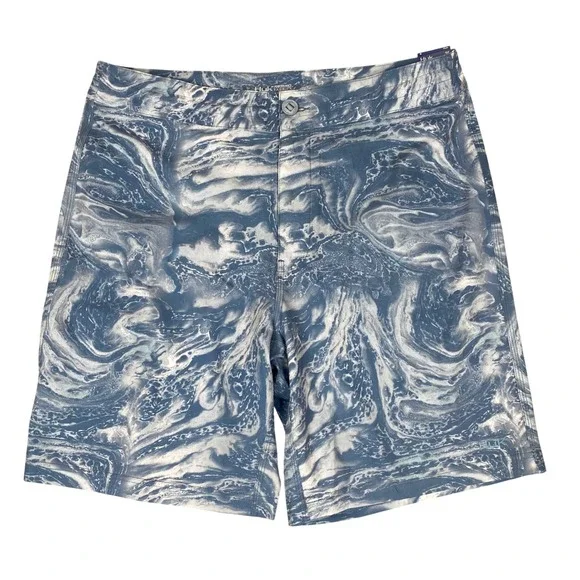Huk Pursuit Stone Shore Marble Performance Boardshorts Mens 36 Blue NEW