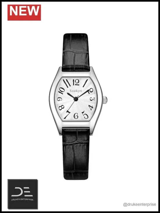 Barrel-Shaped Watch with Easy Read Arabic Numerals, Japanese Quartz, Dress Watch