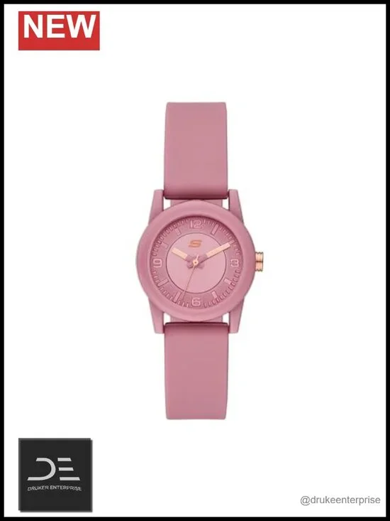 Quartz Analog Watch with Silicone Strap Water Resistant Up to 30m