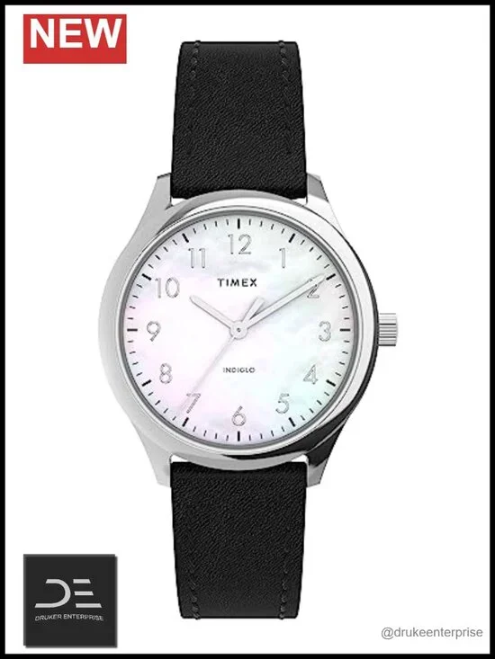 Women's Easy Reader Watch with Indiglo Backlight Leather Strap Analog Quartz