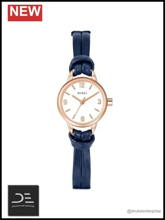 Women's Quartz Wrist Watch - Minimalist Leather Strap, Small Dial, Ultra