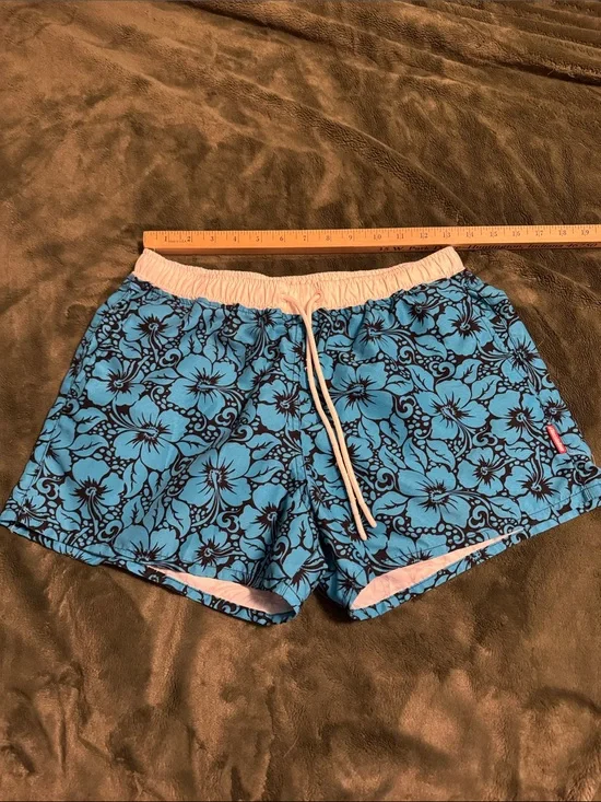 Men's aussieBum Swimwear Size Medium Blue & Black Floral Designed in Australia