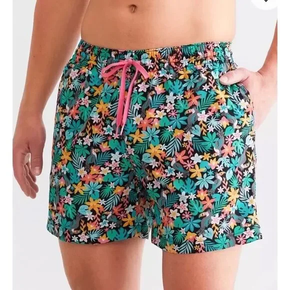 Chubbies The Bloomerangs 5” Classic Swim Trunks Men's Size Small Toucan Tropical