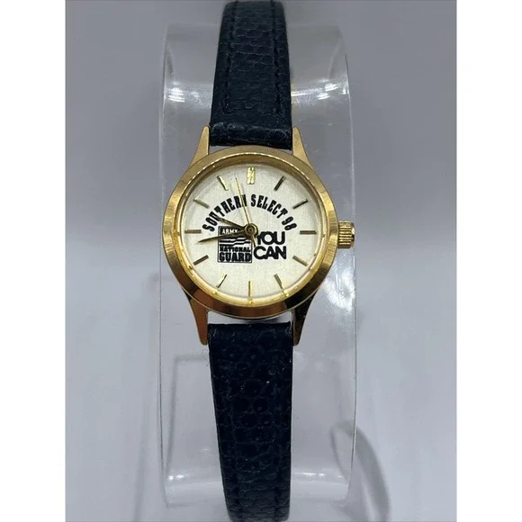 National Guard‎ Women's Watch Southern Select 98 Black Leather Band- New Battery