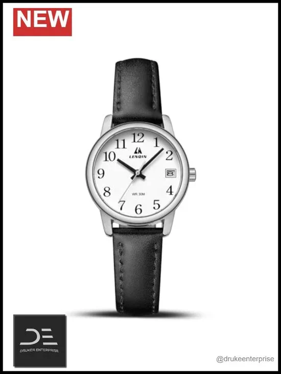 Women's Analog Quartz Leather Strap Watch 30mm Water Resistant Easy Reader