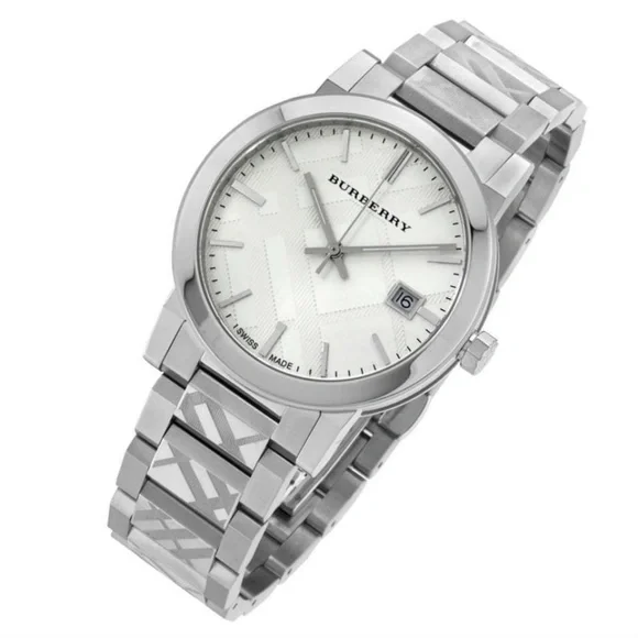 Burberry Silver Check Stainless Steel Watch BU9037
