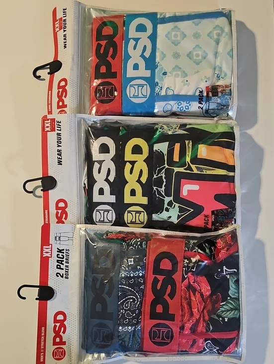 PSD Men's XXL Boxer Briefs Bundle with 6 Pairs