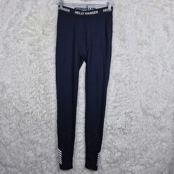 Helly Hansen Mens LIFA Merino Base Layer Pants Navy Blue Thermal Leggings S