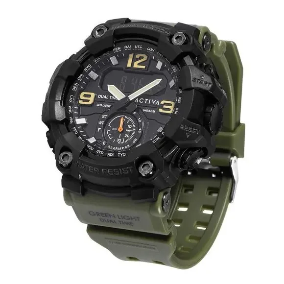 Activa X Invicta BlackOps Digital Men's Watch - 56mm, Army Green (ACW1637-002)